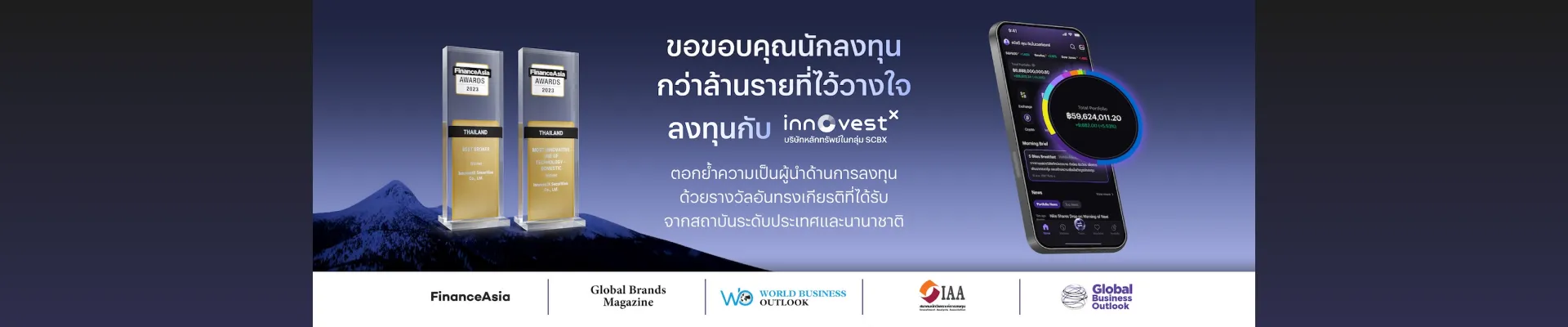 แบนเนอร์หน้ารางวัลความสำเร็จ