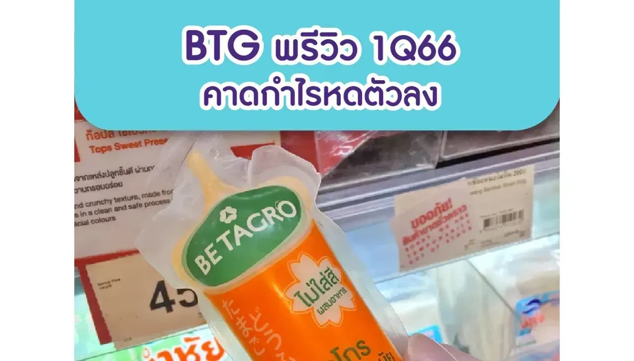 BTG – พรีวิว 1Q66: คาดกำไรหดตัวลง – NEUTRAL (ราคาเป้าหมาย 30 บาท)
