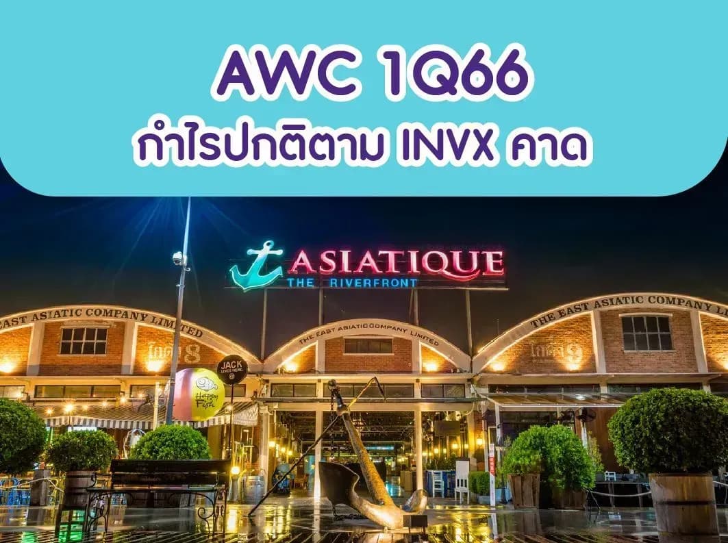 AWC – 1Q66: กำไรปกติตาม INVX คาด – NEUTRAL (ราคาเป้าหมาย 6.20 บาท)