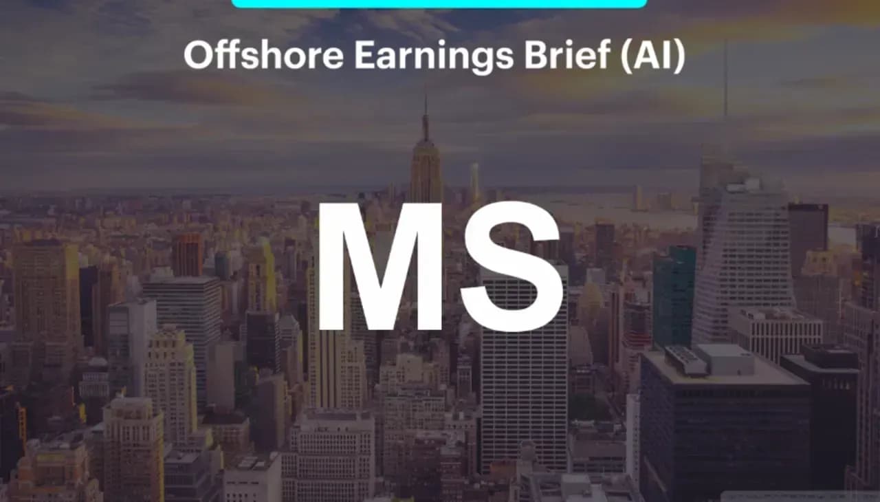 Earnings Brief - Morgan Stanley (MS.N) เผยงบเเกร่งโดยมีแรงหนุนจากธุรกิจที่เกี่ยวข้องกับตลาดทุน