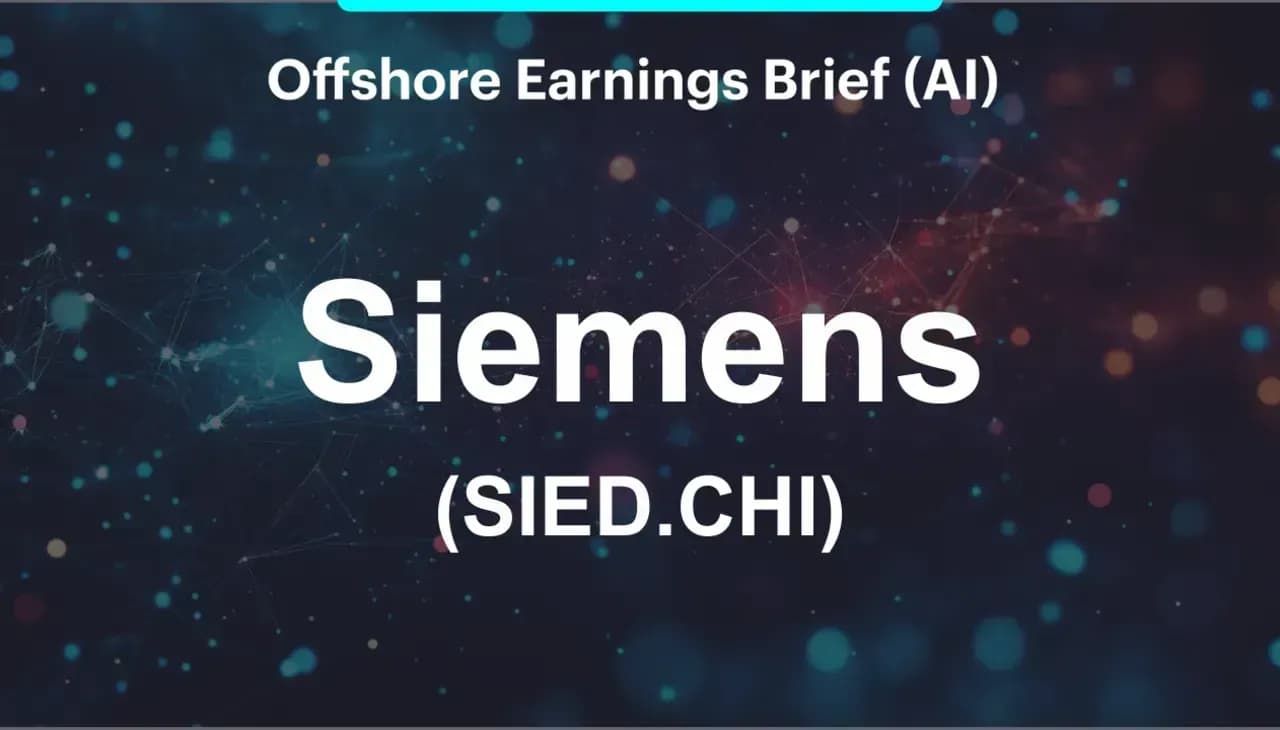 Earnings Brief - Siemens (SIED.CHI) 1QFY25 กำไรสูงกว่าคาดจากรายการพิเศษ แม้ธุรกิจหลักยังชะลอตัว