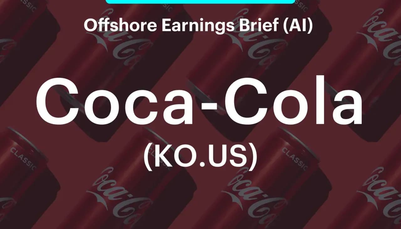 Earnings Brief - Coca-Cola (KO.US) กำไรไตรมาสแรกแกร่ง คงเป้าหมายทั้งปี แม้เผชิญสงครามการค้า